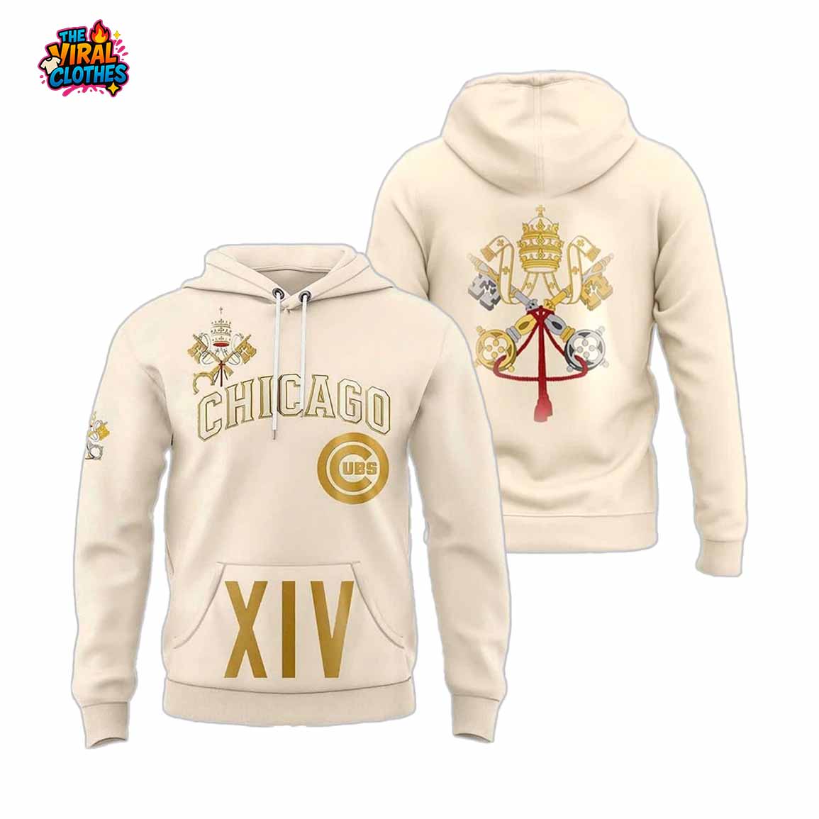 Chicago Cubs Pope Leo XIV Vatican Hoodie 1 Chicago Cubs Pope Leo XIV Vatican Hoodie