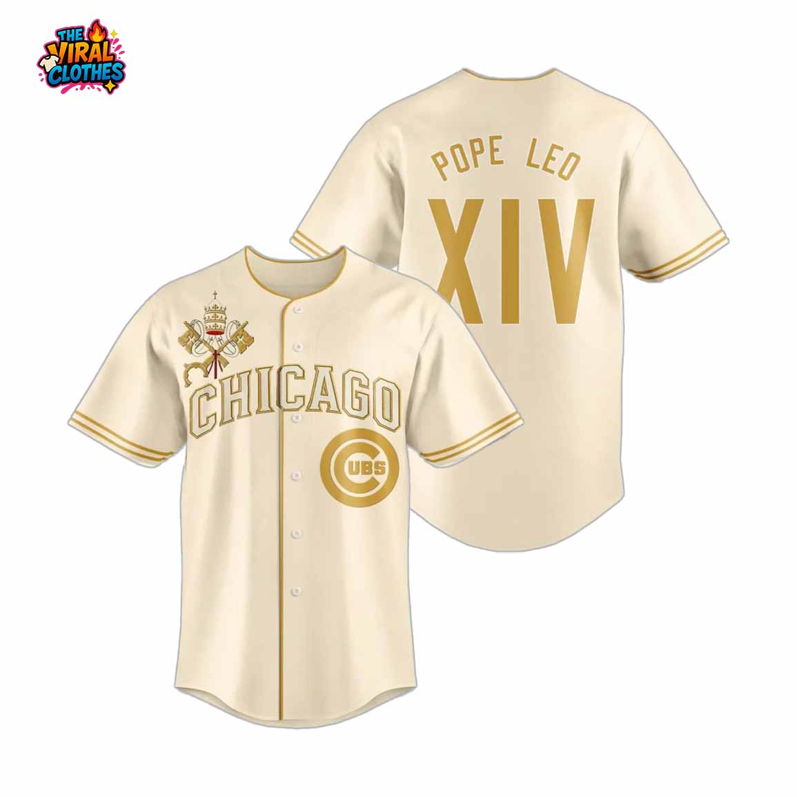 Cubs Pope Leo XIV Vatican Baseball Jersey 1 Cubs Pope Leo XIV Vatican Baseball Jersey