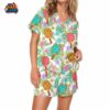 Tropical Pickleball Silky Satin Pajama Set For Women 1