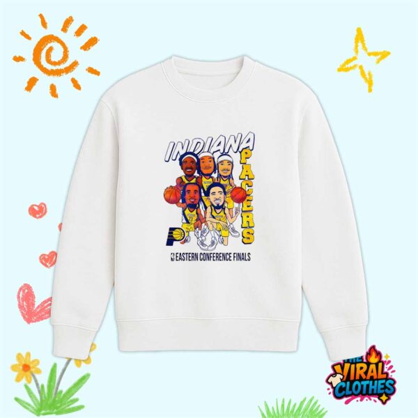 Indiana Pacers Cartoon Starting Five 2025 Eastern Conference Finals Shirt