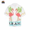 Jason Kelce Wearing Pink Flamingo Hawaiian Shirt